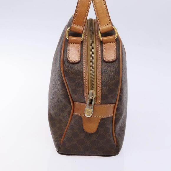 CELINE Macadam Canvas Hand Bag Pvc Leather Brown Gold - Picture 4 of 12